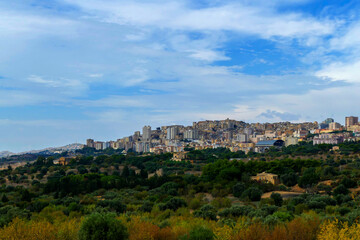 Fototapeta na wymiar Panoramic scene in Agrigento, Sicily, Italy 