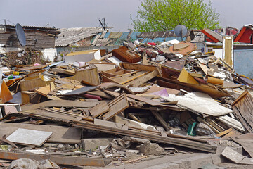 Shanty town debris