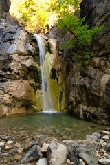 waterfall in the forest in Mesolouri Grevena