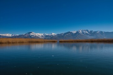 lake and mountains