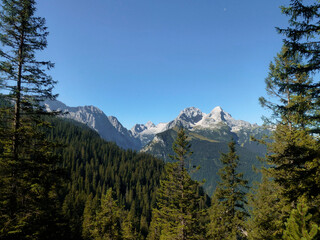 Mountain hiking tour to Partenkirchner Dreitorspitze mountain, Bavaria, Germany