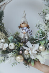 Cristmass decor doll in wearht