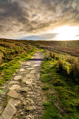 Fototapeta premium Peak District National park Shutlingsloe a hill near the village of Wildboarclough, in the east of the county of Cheshire. It stands to the south of Macclesfield Forest in autumn colour