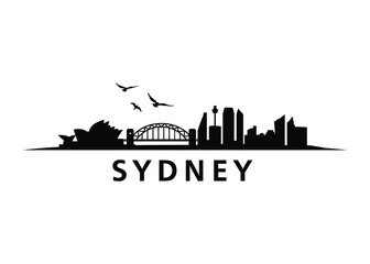 Naklejka premium Sydney Skyline Landscape City Silhouette Buildings
