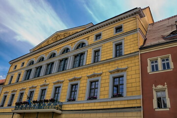 delitzsch, deutschland - altes rathaus am marktplatz