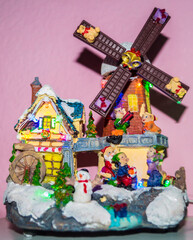 Christmas decoration of a colorful Christmas mill