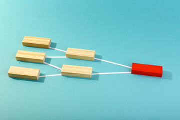 leader concept with space for text on blue background. 