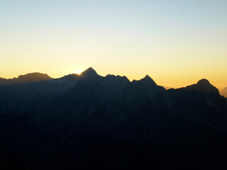 Mountain hiking tour to Partenkirchner Dreitorspitze mountain, Bavaria, Germany