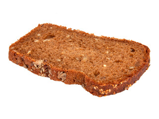 Slice of grain bread isolated on the white