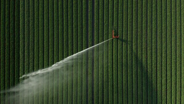 Aerial irrigation agriculture sprinkler farmland