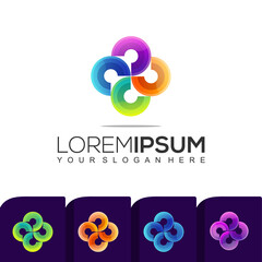 Modern Circle Colorful Logo Template Bundle