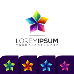 Modern Star Colorful Logo Template Bundle