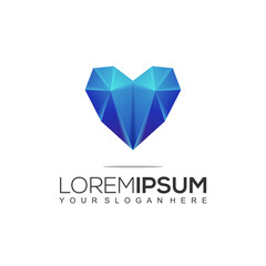 Love Diamond Logo Design Template