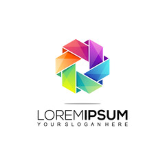 Modern Construction Colorful Logo Design Template