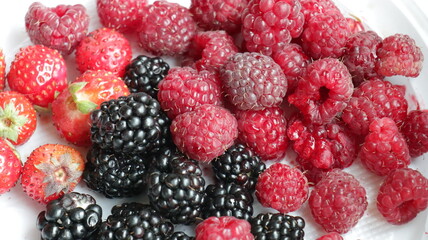 raspberries and blackberries