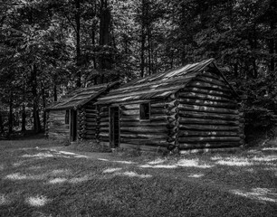 log cabins in the woods