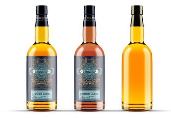 Glass Whiskey Bottle Mockup