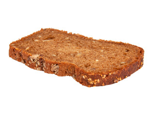 Slice of grain bread isolated on the white