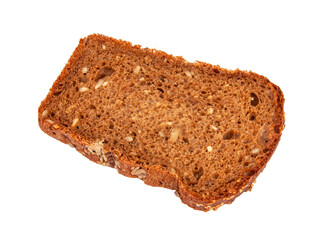Slice of grain bread isolated on the white