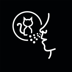Vector image. Cat allergy icon.