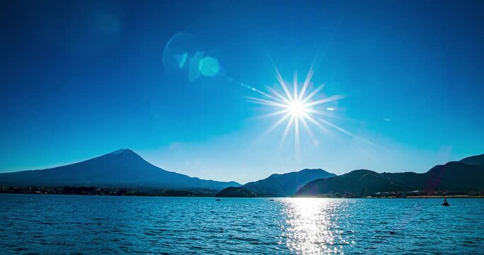 河口湖の夕景