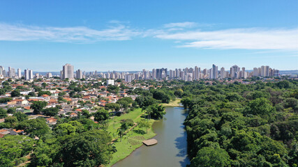 Fototapeta na wymiar Panoramic view of the Botanical Garden of Goiania, Goias, Brazil 