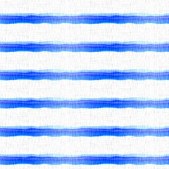 Fototapeta premium Ocean blue tie dye stripe texture background. Coastal living style farmhouse interior pattern. Seamless white linen boho textile effect. Distressed acid wash. Nautical maritime beach fashion swatch. 