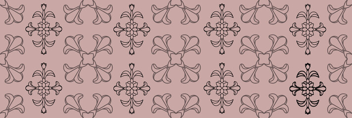 Seamless damask pattern wallpaper. Vintage decor in Victorian style.