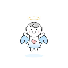 Cute angel character vector illustration