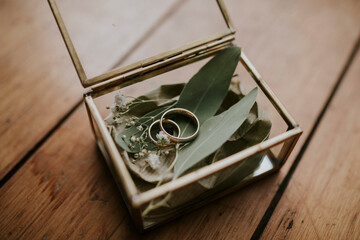 wedding rings in a box