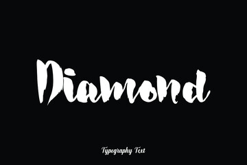 Diamond Typography White Color Text On Black Background