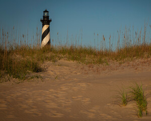 Cape Hatteras Lighthouse rising above the dunes