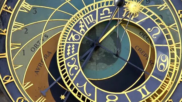 Astronomical clock, Prague.
Close up, detailed view of the astronomical clock of Prague, Czech Republic.