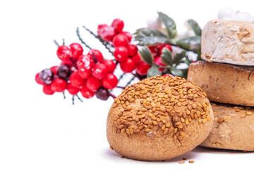 christmas candy polvorones isolated on white background
