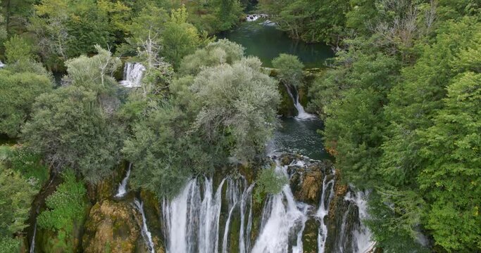 Waterfall in Martin Brod on the Una River, Bosnia and Herzegovina