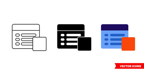 Stop property icon of 3 types color, black and white, outline. Isolated vector sign symbol.