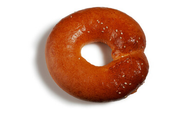 Bagel on a white background.