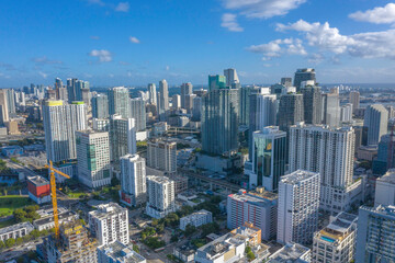 Fototapeta na wymiar Skyline Near Brickell Avenue and Downtown Miami