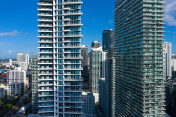 Skyline Near Brickell Avenue and Downtown Miami