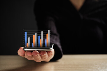 Abstract business graph or report on smartphone