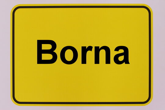 Illustration Des Stadteingangsschildes Der Stadt Borna