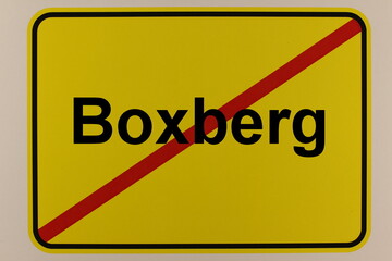 Illustration des Stadtausgangsschildes der Stadt Boxberg