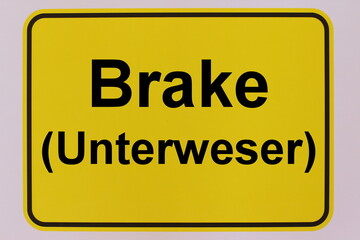 Illustration des Stadteingangsschildes der Stadt Brake an der Unterweser