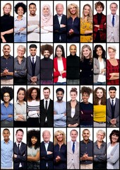 Obraz premium Group of 30 beautiful people in front of a white background