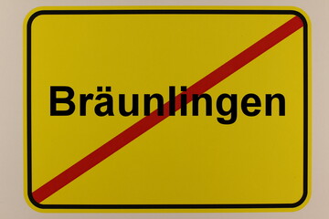 Illustration des Stadtausgangsschildes der Stadt Bräunlingen