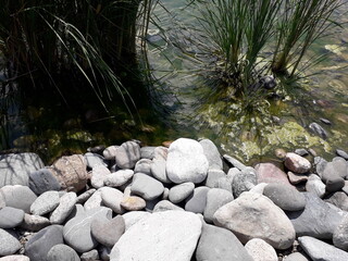 water and stones