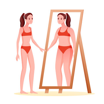 Anorexia eating disorder concept, weight loss obsession