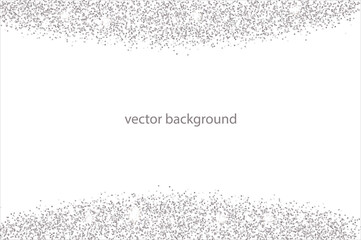 Sparkling falling silver dust.Vector horizontal background with glitter and space for text.