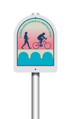 Vector illustration of the Florida Keys Overseas Heritage Trail road sign