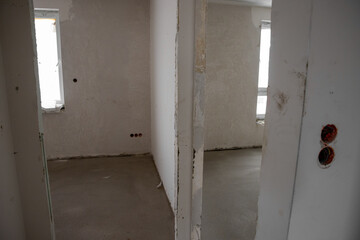 building a house, unfinished interior